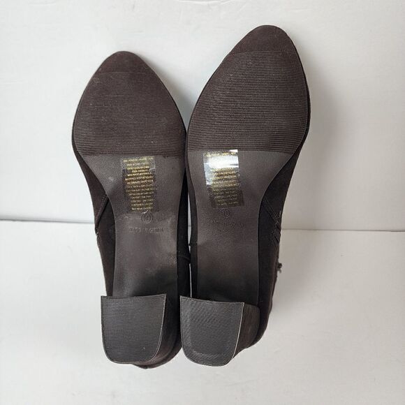 CUSHION WALK BY AVON WOMEN'S ANKLE BOOTS FAUX BROWN SUEDE SIZE 10 - Picture 5 of 7